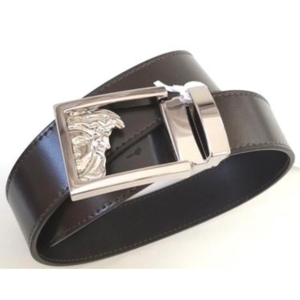 NEW Versace Collection Logo Leather belt Brown - Picture 3 of 8